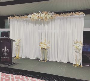 Backdrop 4m width with gold flowers
