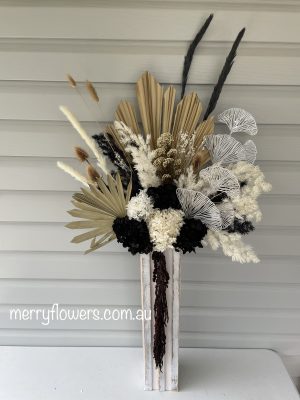 Tall Black and White Dried Flowers
